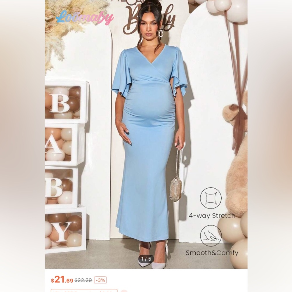 Baby Blue maternity dress L